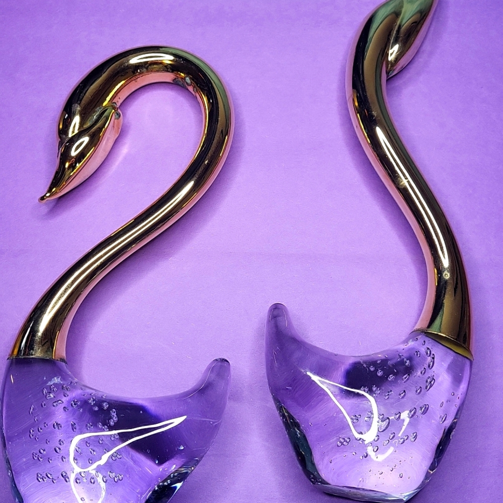 Murano Swan Pair